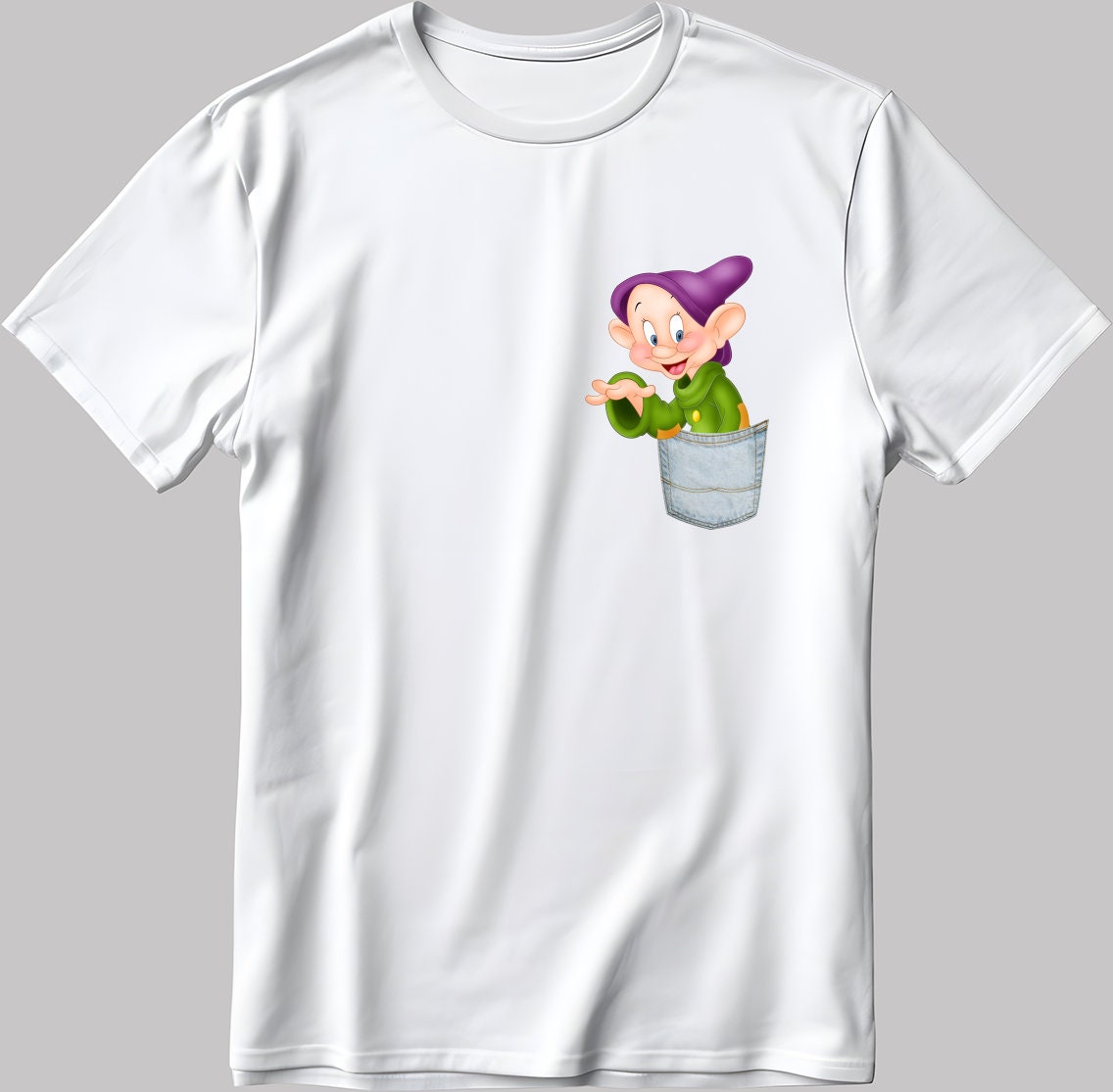 Dopey Short Sleeve White-Black Men's / Women's T Shirt K782