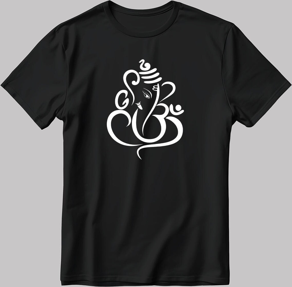 Elephant Face Figure Short Sleeve White-Black Men's / Women's T Shirt K823