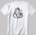 Elephant Face Figure Short Sleeve White-Black Men's / Women's T Shirt K823