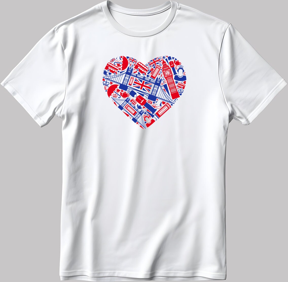 British Hearth Icon Short Sleeve White-Black Men's / Women's T Shirt K1021