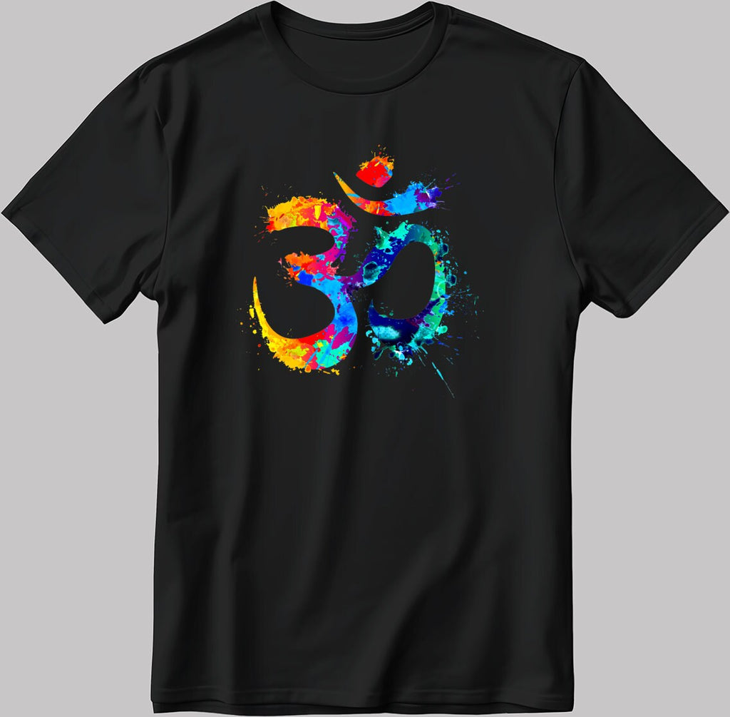 Om Logo Yoga Short Sleeve White-Black Men's / Women's T Shirt K1057