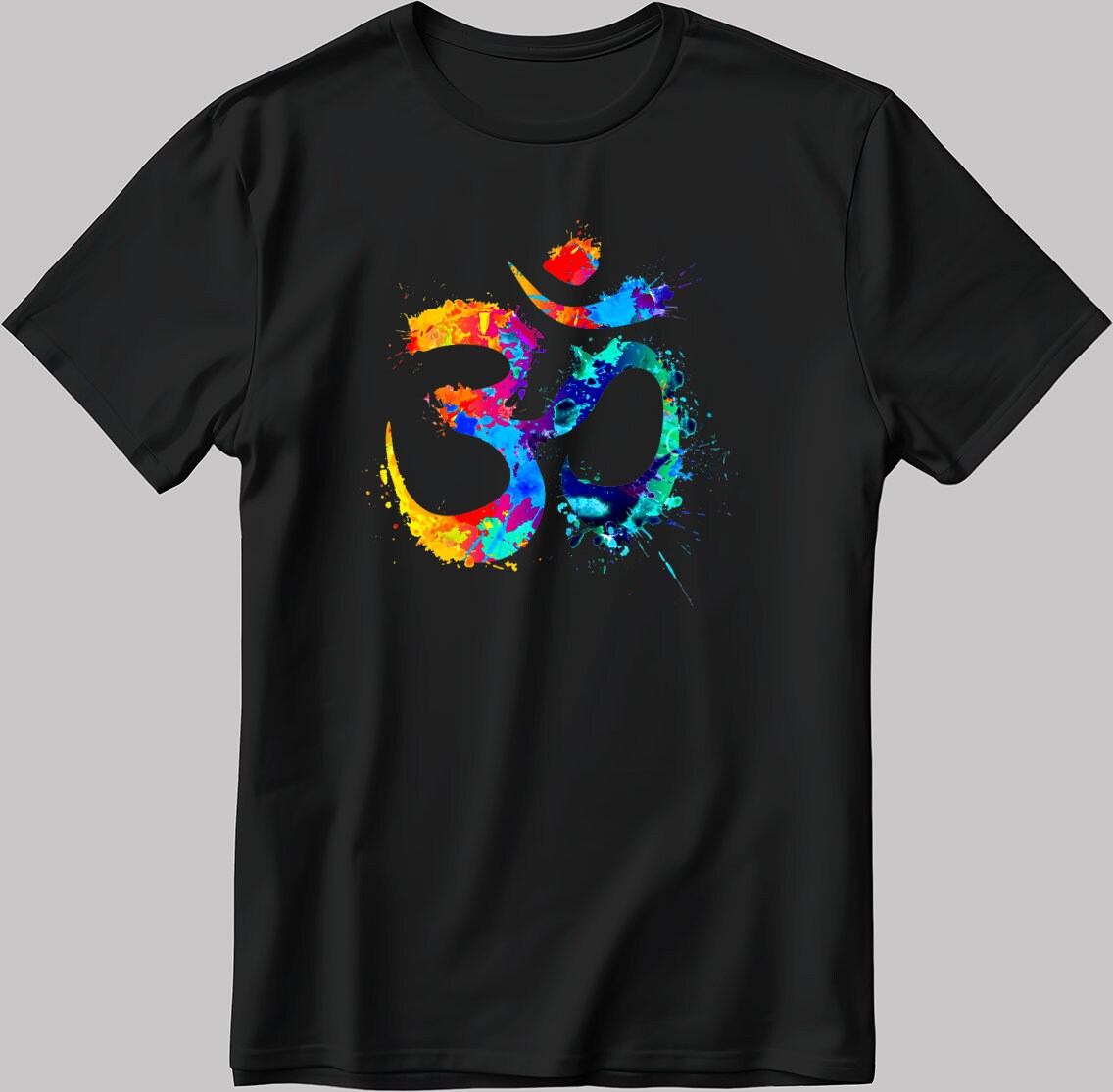 Om Logo Yoga Short Sleeve White-Black Men's / Women's T Shirt K1057