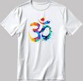Om Logo Yoga Short Sleeve White-Black Men's / Women's T Shirt K1057
