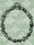 Digital Download Crown and Floral Royal Oval Frame Border, digi stamp, digis, Antique Illustration Add Photos or Text, Flowers