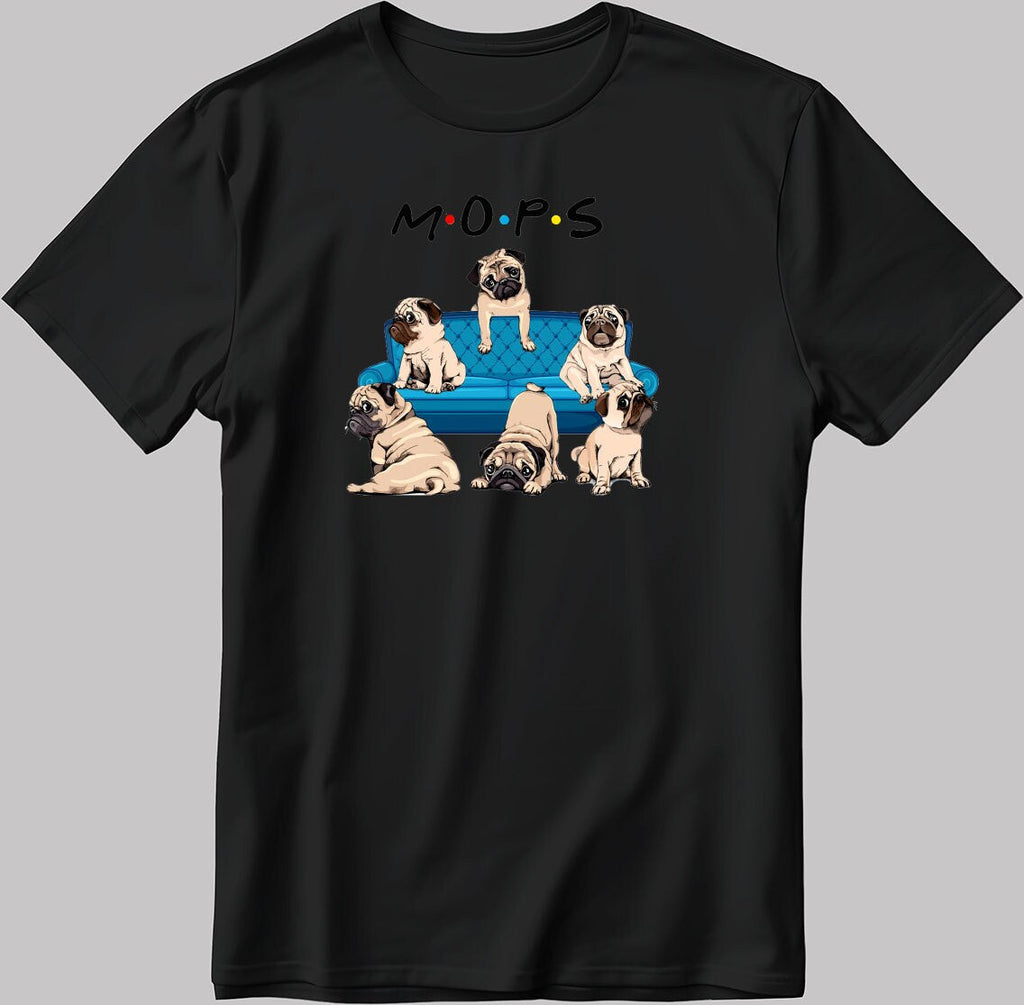 Sweet Pug Dog Mops Short Sleeve White-Black Men's / Women's T Shirt F133