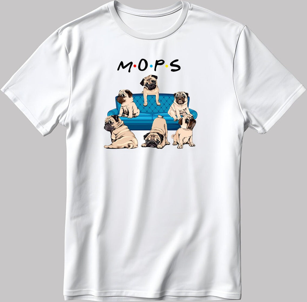 Sweet Pug Dog Mops Short Sleeve White-Black Men's / Women's T Shirt F133