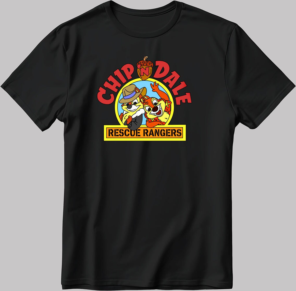 Chip'n Dale Rescue Rangers Short Sleeve White-Black Men's / Women's T Shirt H139