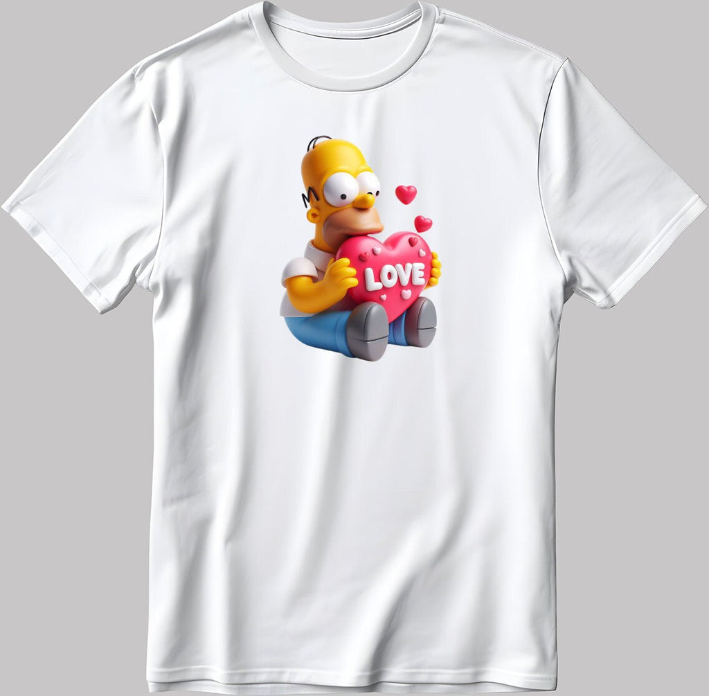 The Simpsons Valentine Days Short Sleeve White-Black Men's / Women's T Shirt C410