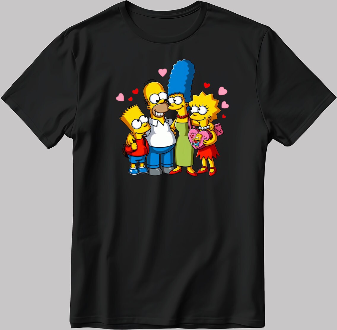 The Simpsons Valentine Days Short Sleeve White-Black Men's / Women's T Shirt C417