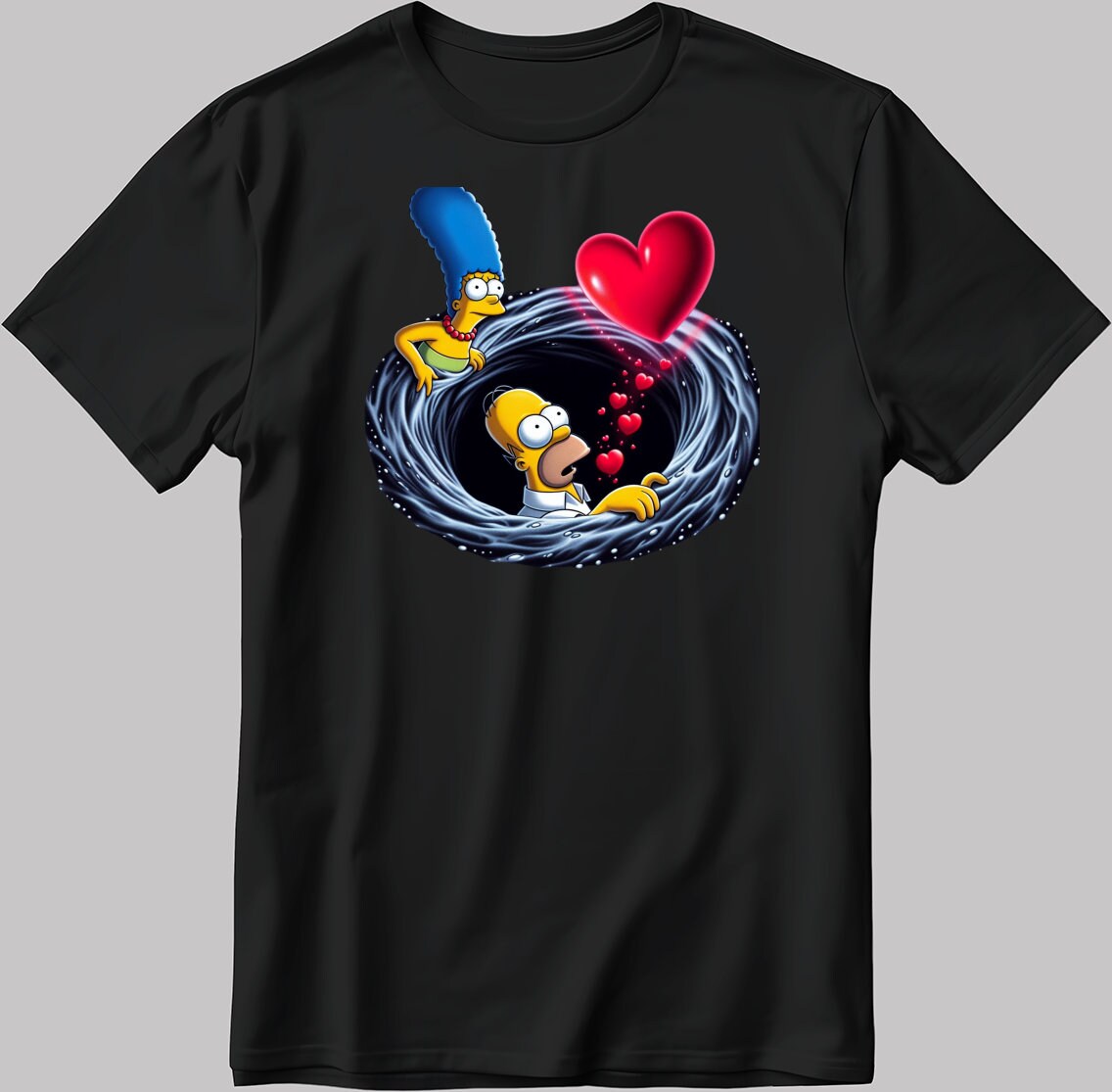 The Simpsons Valentine Days Short Sleeve White-Black Men's / Women's T Shirt C420