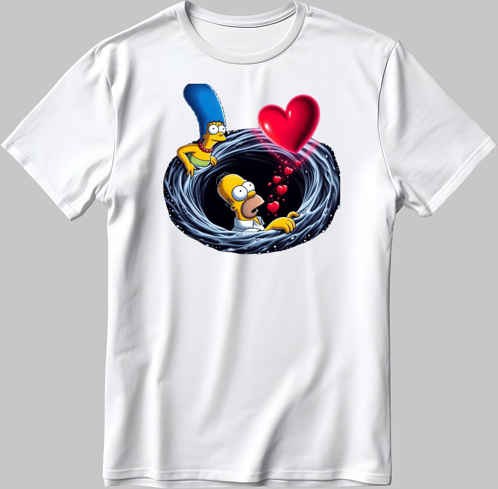 The Simpsons Valentine Days Short Sleeve White-Black Men's / Women's T Shirt C420