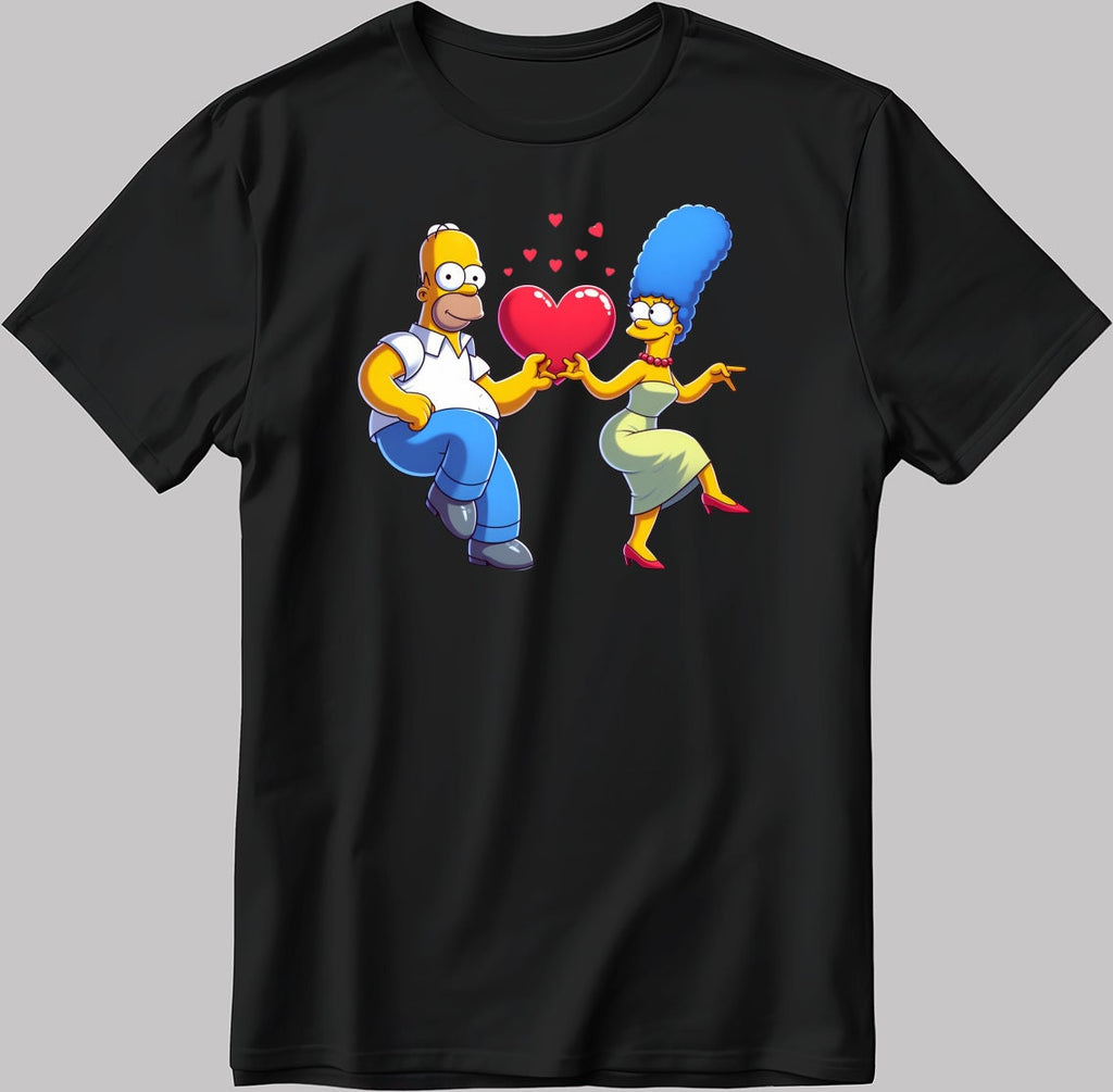 The Simpsons Valentine Days Short Sleeve White-Black Men's / Women's T Shirt C429