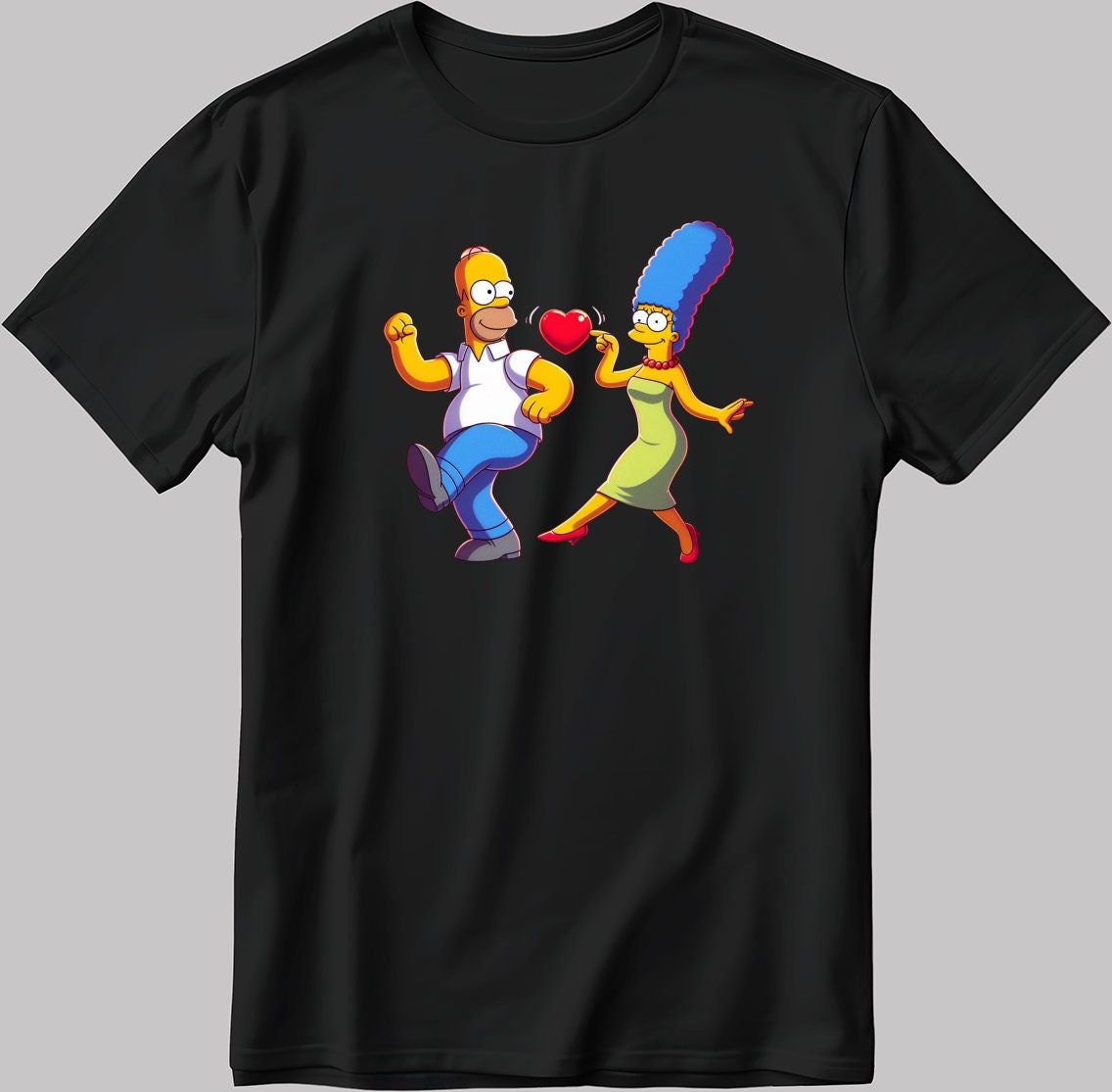 The Simpsons Valentine Days Short Sleeve White-Black Men's / Women's T Shirt C435