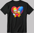 The Simpsons Valentine Days Short Sleeve White-Black Men's / Women's T Shirt C439