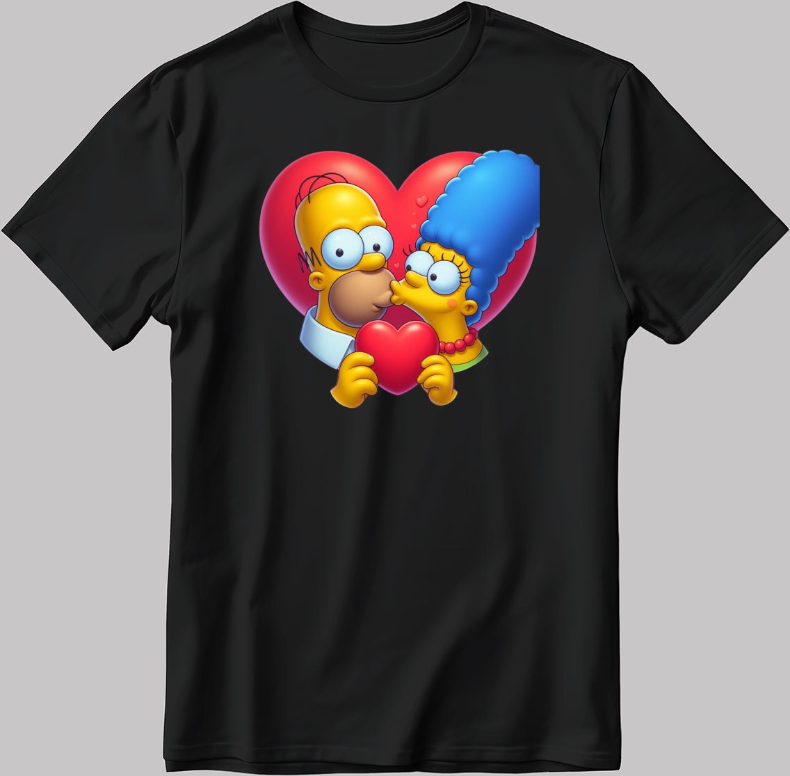 The Simpsons Valentine Days Short Sleeve White-Black Men's / Women's T Shirt C439