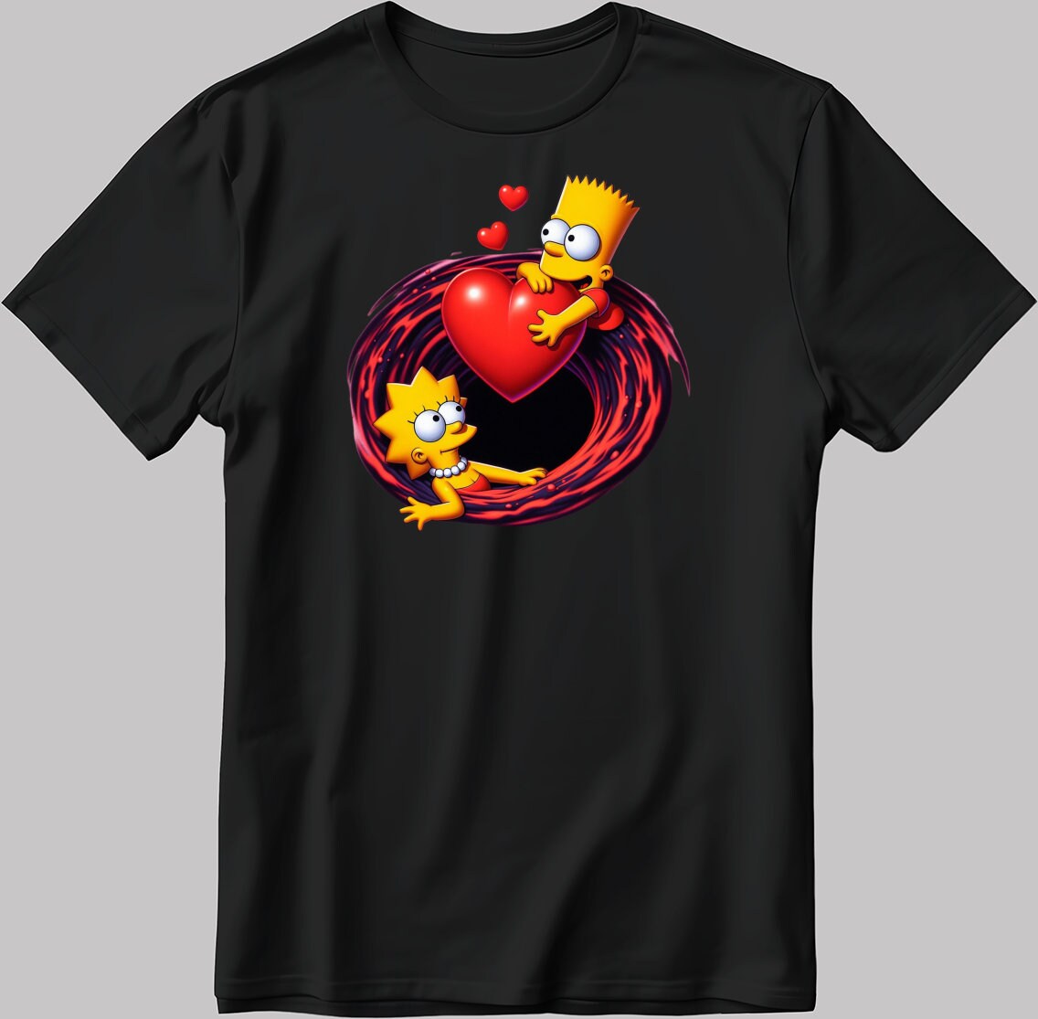 The Simpsons Valentine Days Short Sleeve White-Black Men's / Women's T Shirt C452