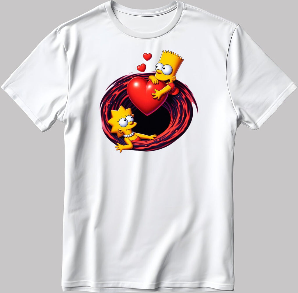 The Simpsons Valentine Days Short Sleeve White-Black Men's / Women's T Shirt C452
