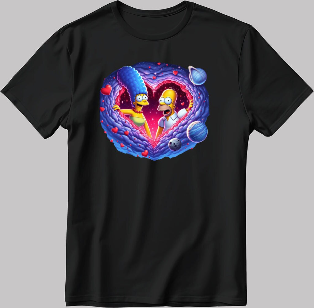 The Simpsons Valentine Days Short Sleeve White-Black Men's / Women's T Shirt C455