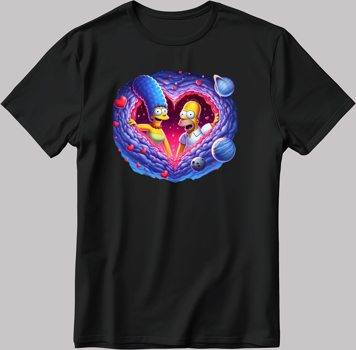 The Simpsons Valentine Days Short Sleeve White-Black Men's / Women's T Shirt C455