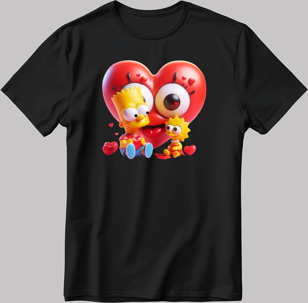 The Simpsons Valentine Days Short Sleeve White-Black Men's / Women's T Shirt C457