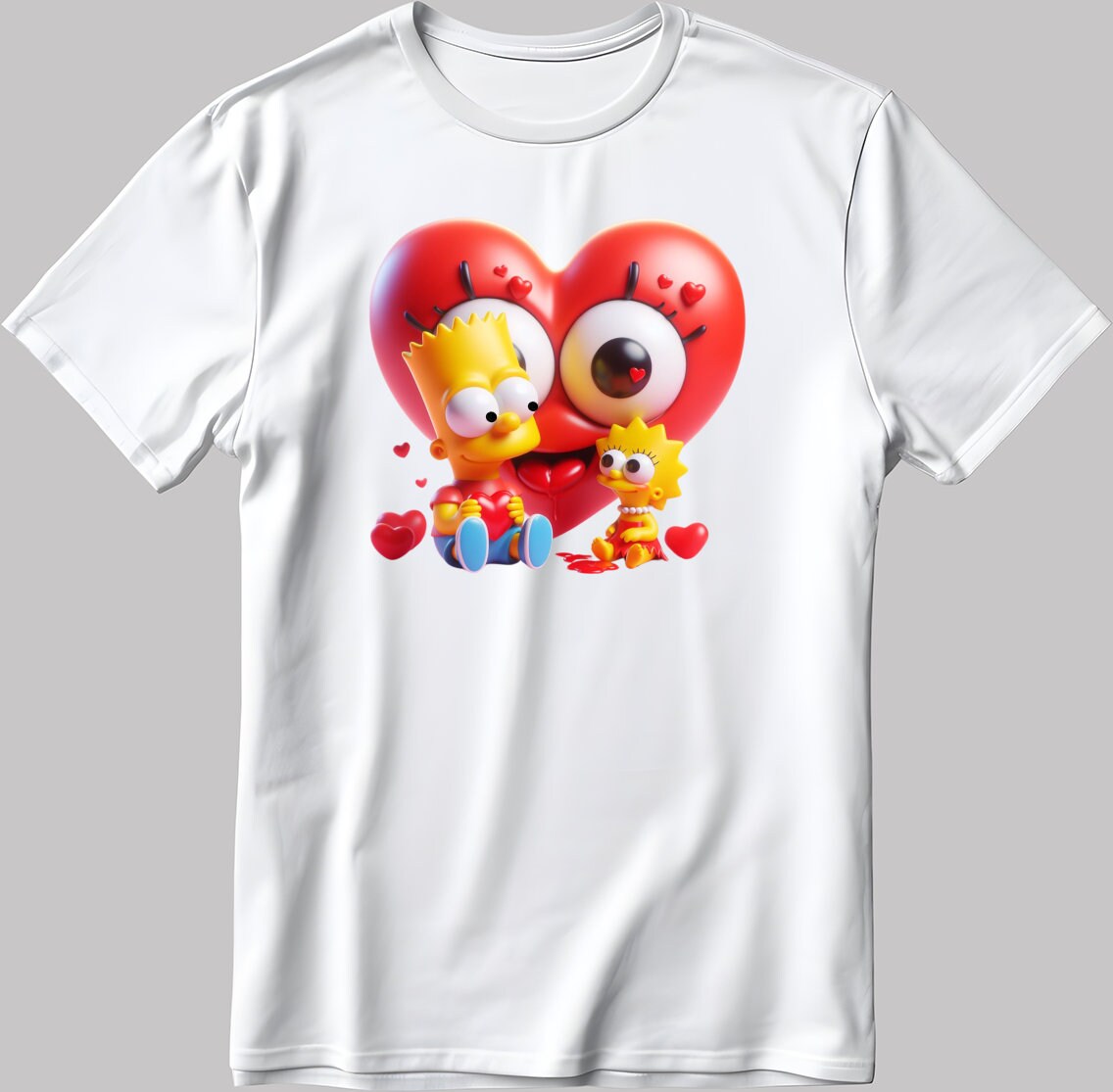 The Simpsons Valentine Days Short Sleeve White-Black Men's / Women's T Shirt C457