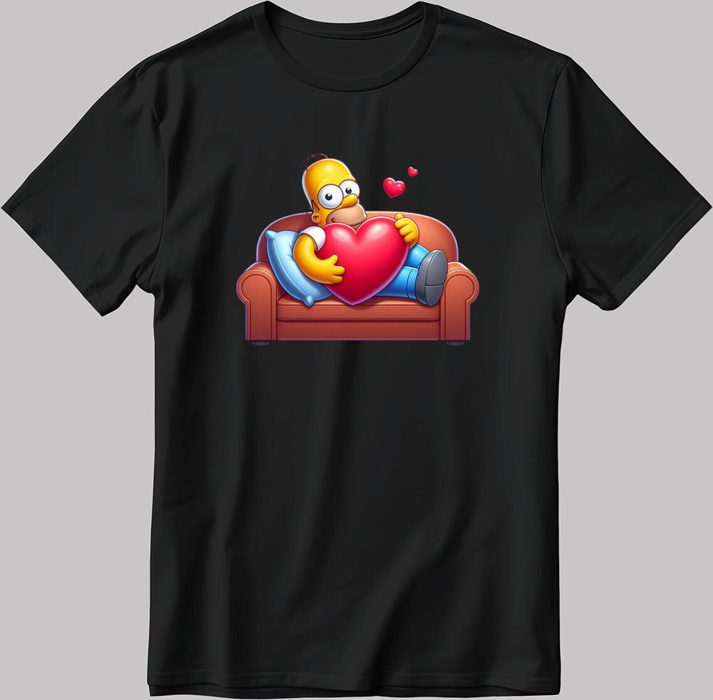 The Simpsons Valentine Days Short Sleeve White-Black Men's / Women's T Shirt C460
