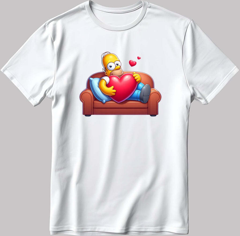 The Simpsons Valentine Days Short Sleeve White-Black Men's / Women's T Shirt C460