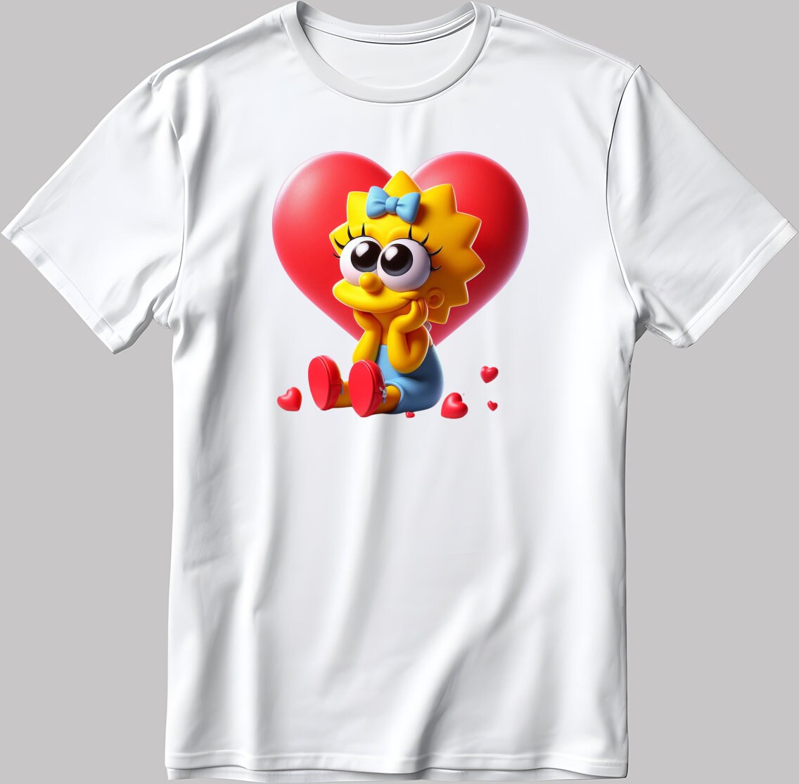 The Simpsons Valentine Days Short Sleeve White-Black Men's / Women's T Shirt C462