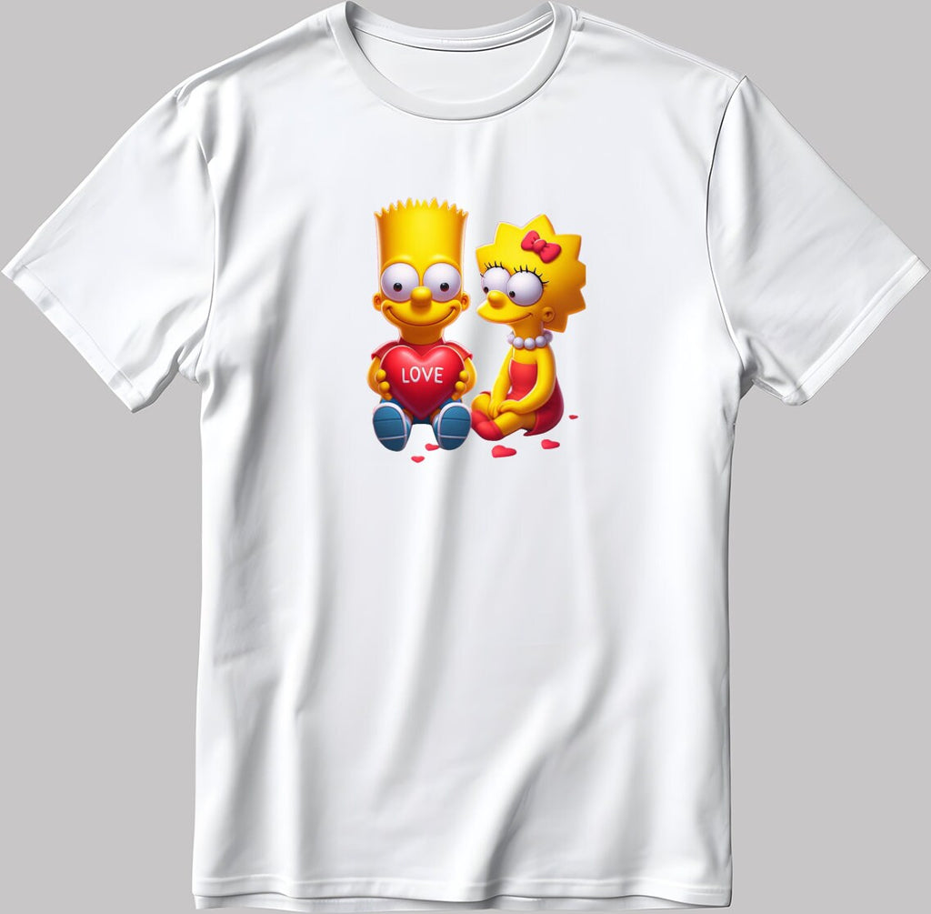 The Simpsons Valentine Days Short Sleeve White-Black Men's / Women's T Shirt C463