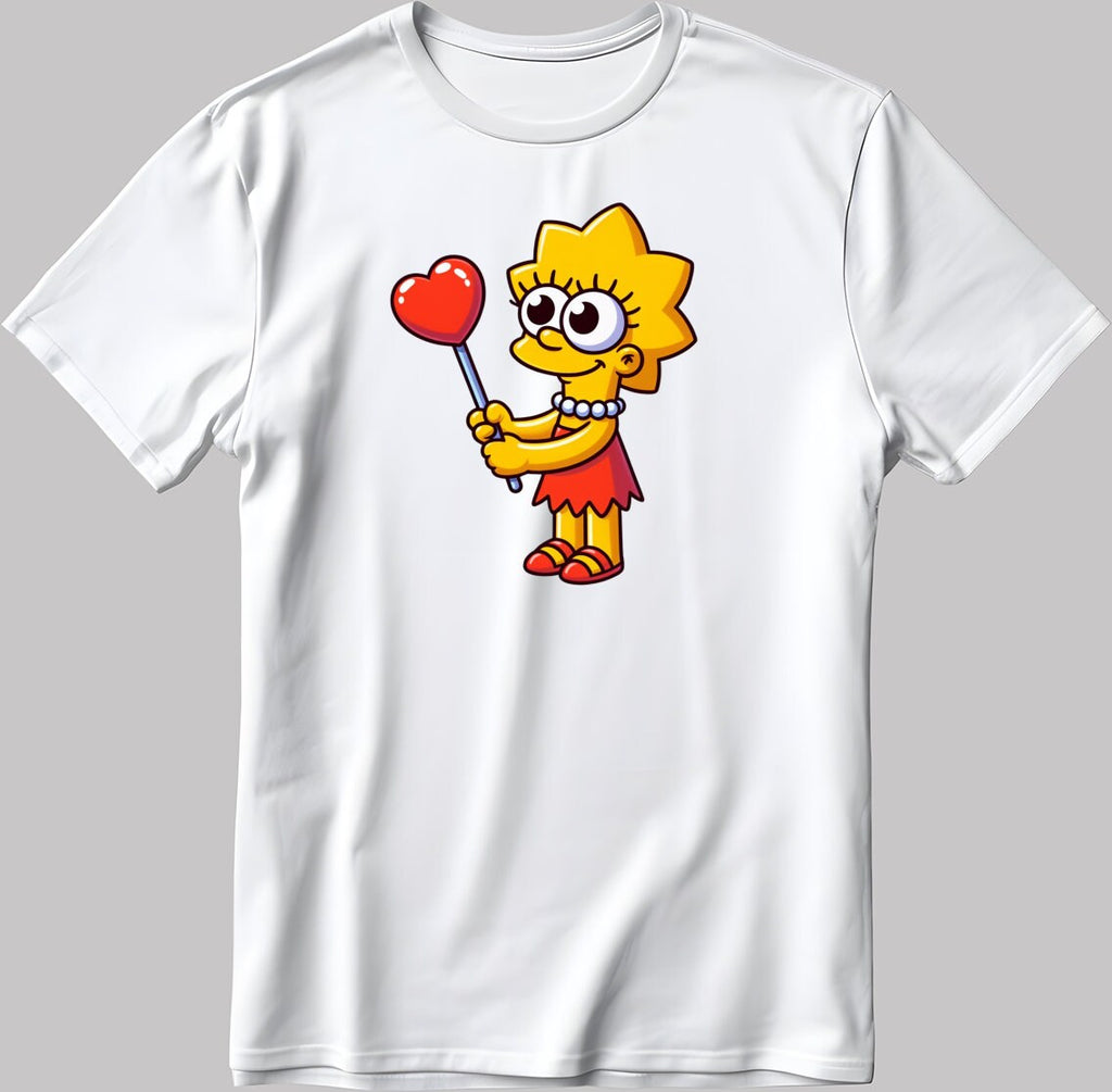 The Simpsons Valentine Days Short Sleeve White-Black Men's / Women's T Shirt C465