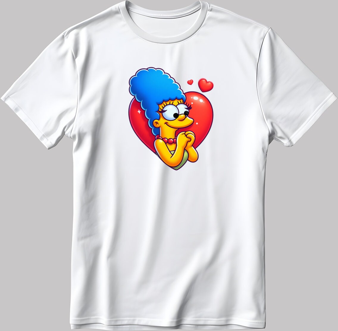 The Simpsons Valentine Days Short Sleeve White-Black Men's / Women's T Shirt C466