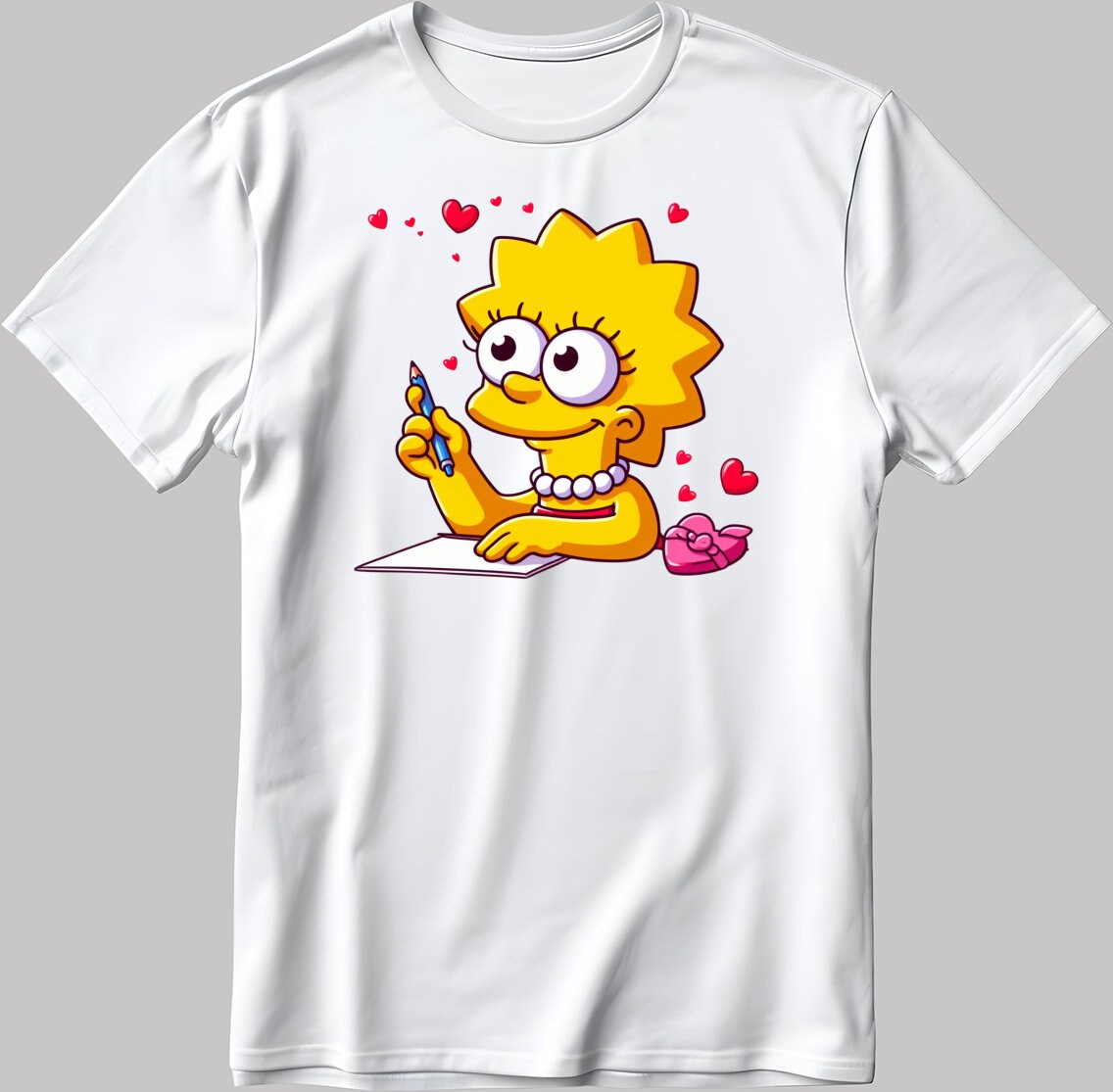 The Simpsons Valentine Days Short Sleeve White-Black Men's / Women's T Shirt C467