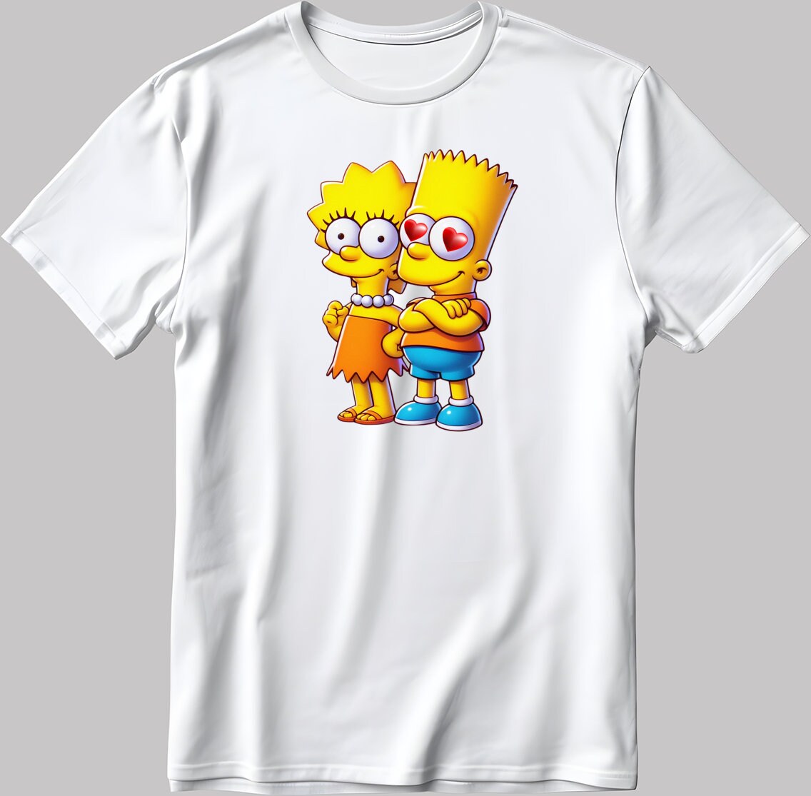 The Simpsons Valentine Days Short Sleeve White-Black Men's / Women's T Shirt C478