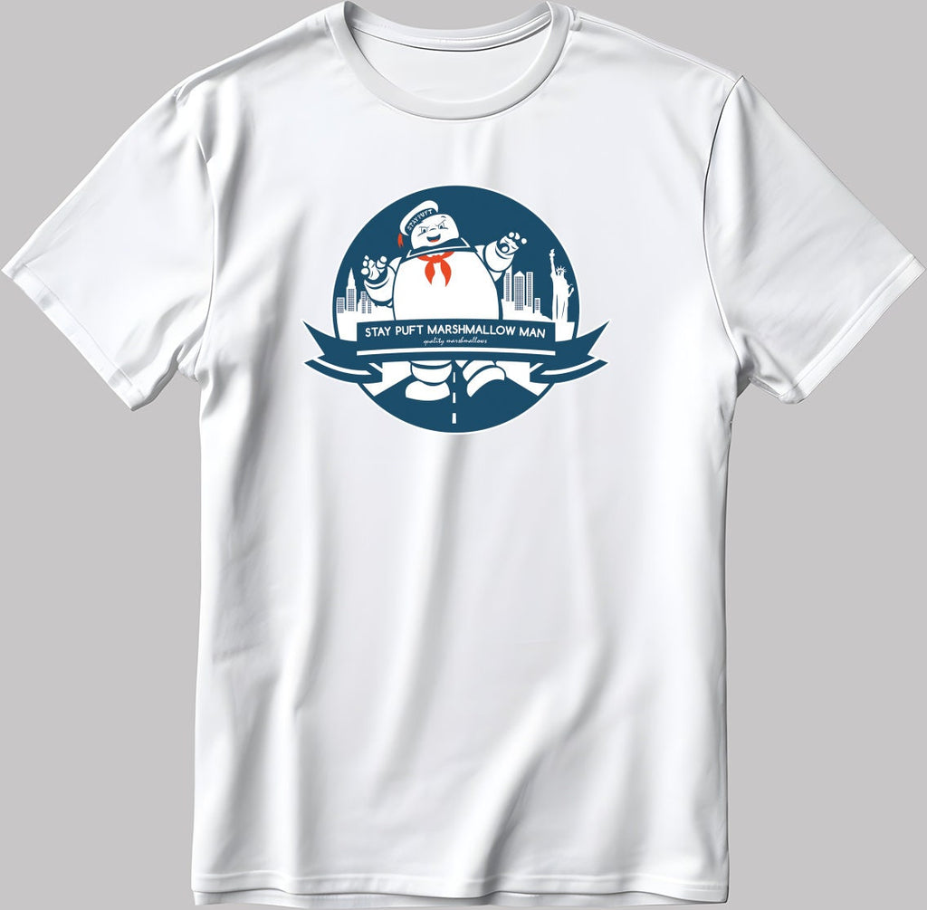 Marshmallow Man Short Sleeve White-Black Men's / Women's T Shirt C051