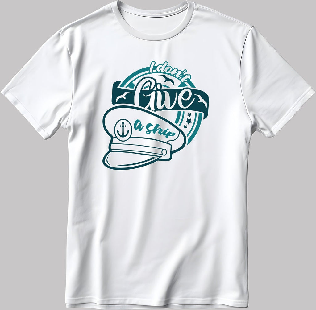 I Don't Give A Ship Short Sleeve White-Black Men's / Women's T Shirt C308