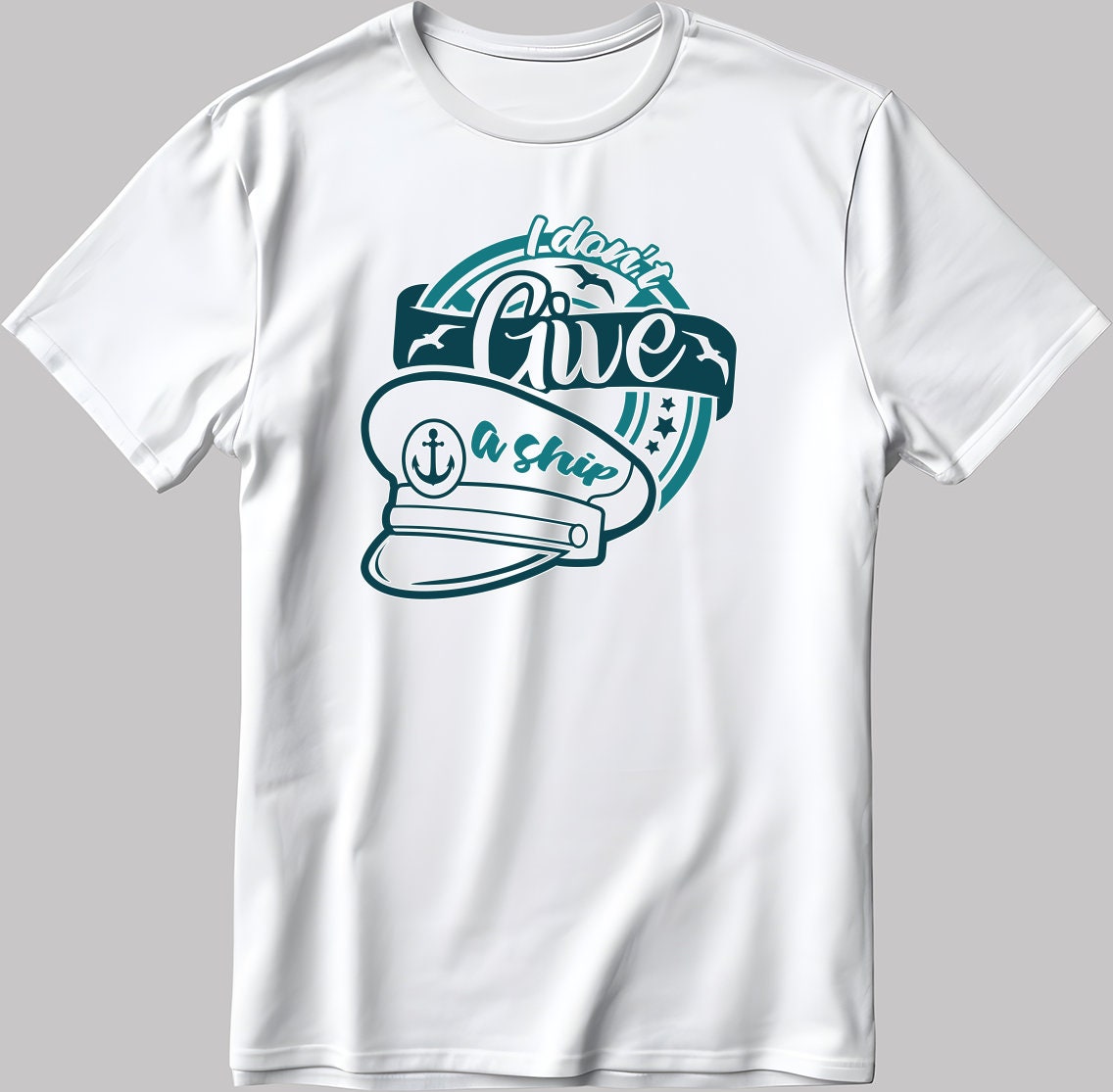 I Don't Give A Ship Short Sleeve White-Black Men's / Women's T Shirt C308
