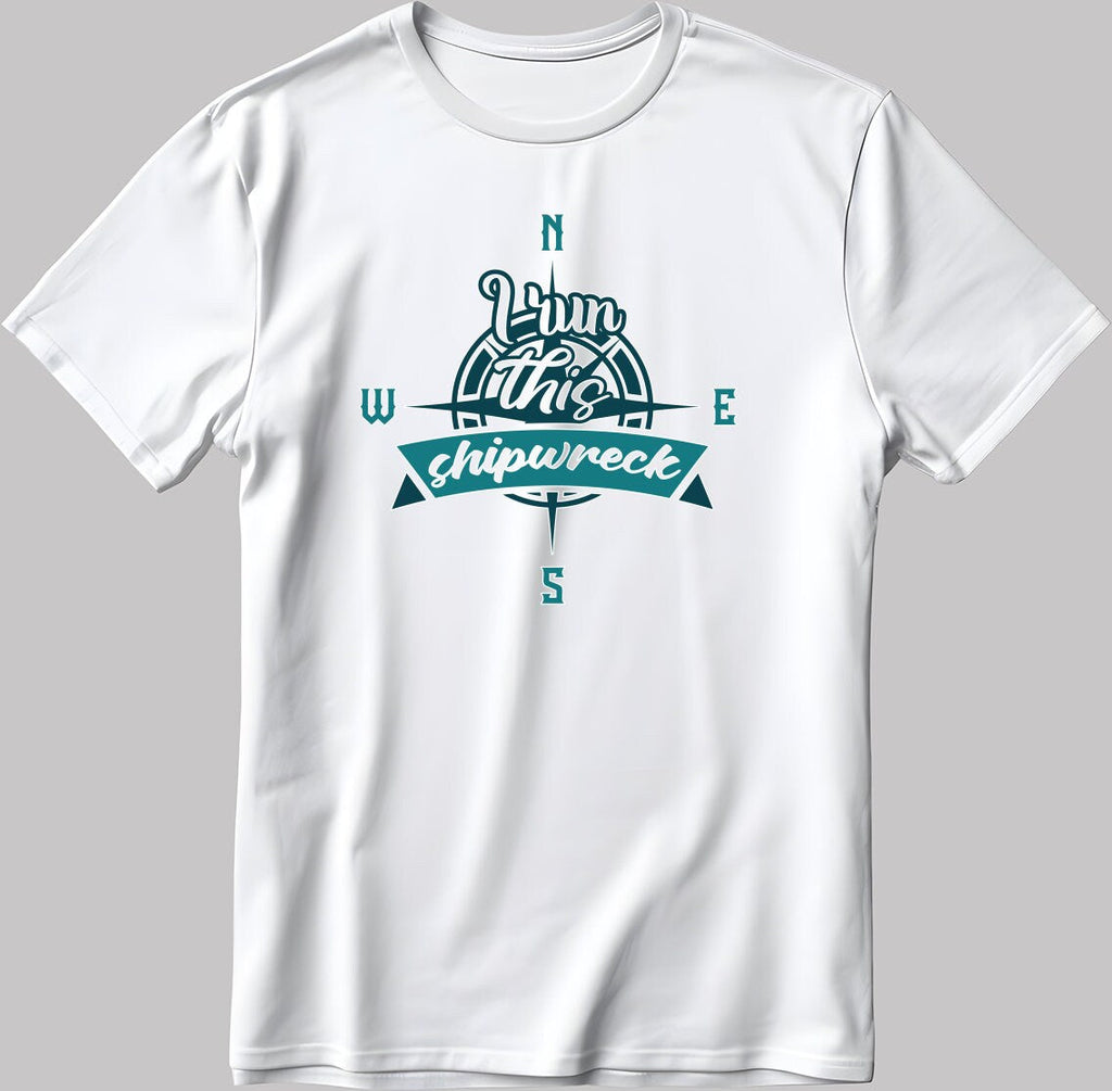 I run This Shipwreck Short Sleeve White-Black Men's / Women's T Shirt C310
