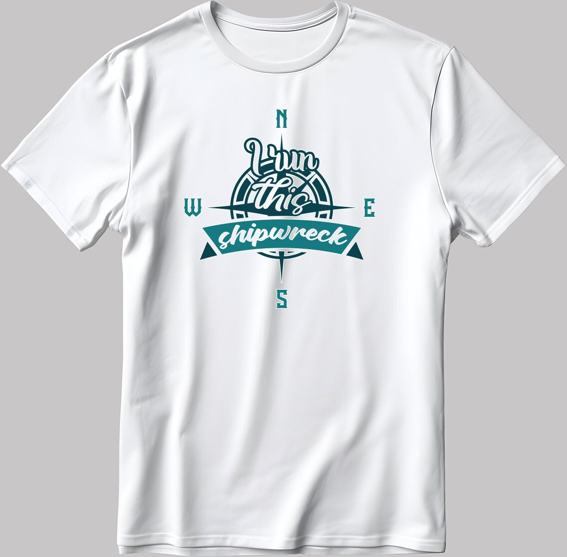 I run This Shipwreck Short Sleeve White-Black Men's / Women's T Shirt C310