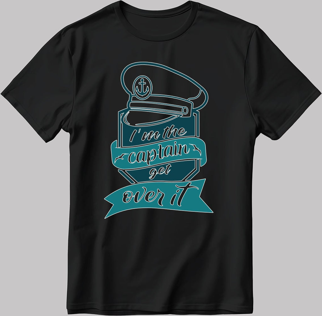 I'm The Captain Get Ever It Short Sleeve White-Black Men's / Women's T Shirt C311