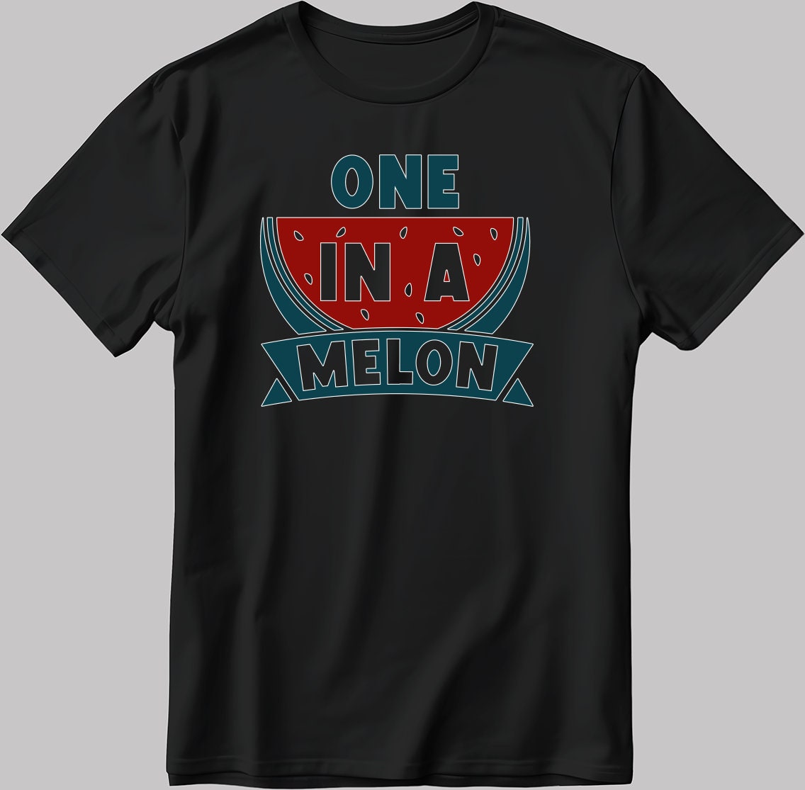 One In A Melon Short Sleeve White-Black Men's / Women's T Shirt C324
