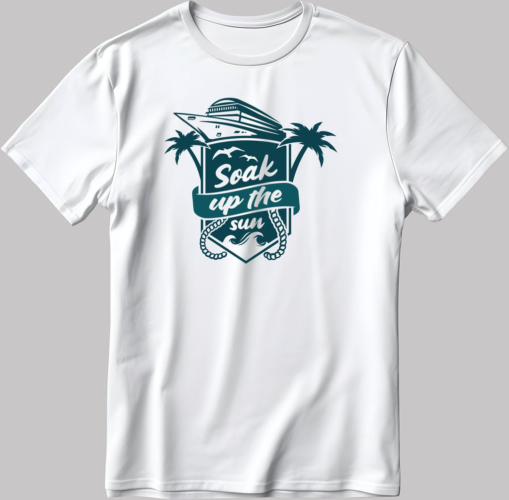 Soak Up The Sun Short Sleeve White-Black Men's / Women's T Shirt C330