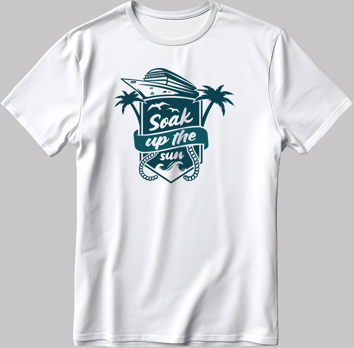 Soak Up The Sun Short Sleeve White-Black Men's / Women's T Shirt C330