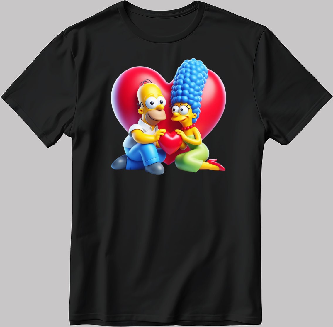 The Simpsons Valentine Days Short Sleeve White-Black Men's / Women's T Shirt C482