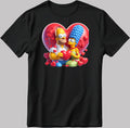 The Simpsons Valentine Days Short Sleeve White-Black Men's / Women's T Shirt C483