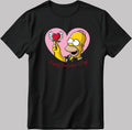 The Simpsons Valentine Days Short Sleeve White-Black Men's / Women's T Shirt C488