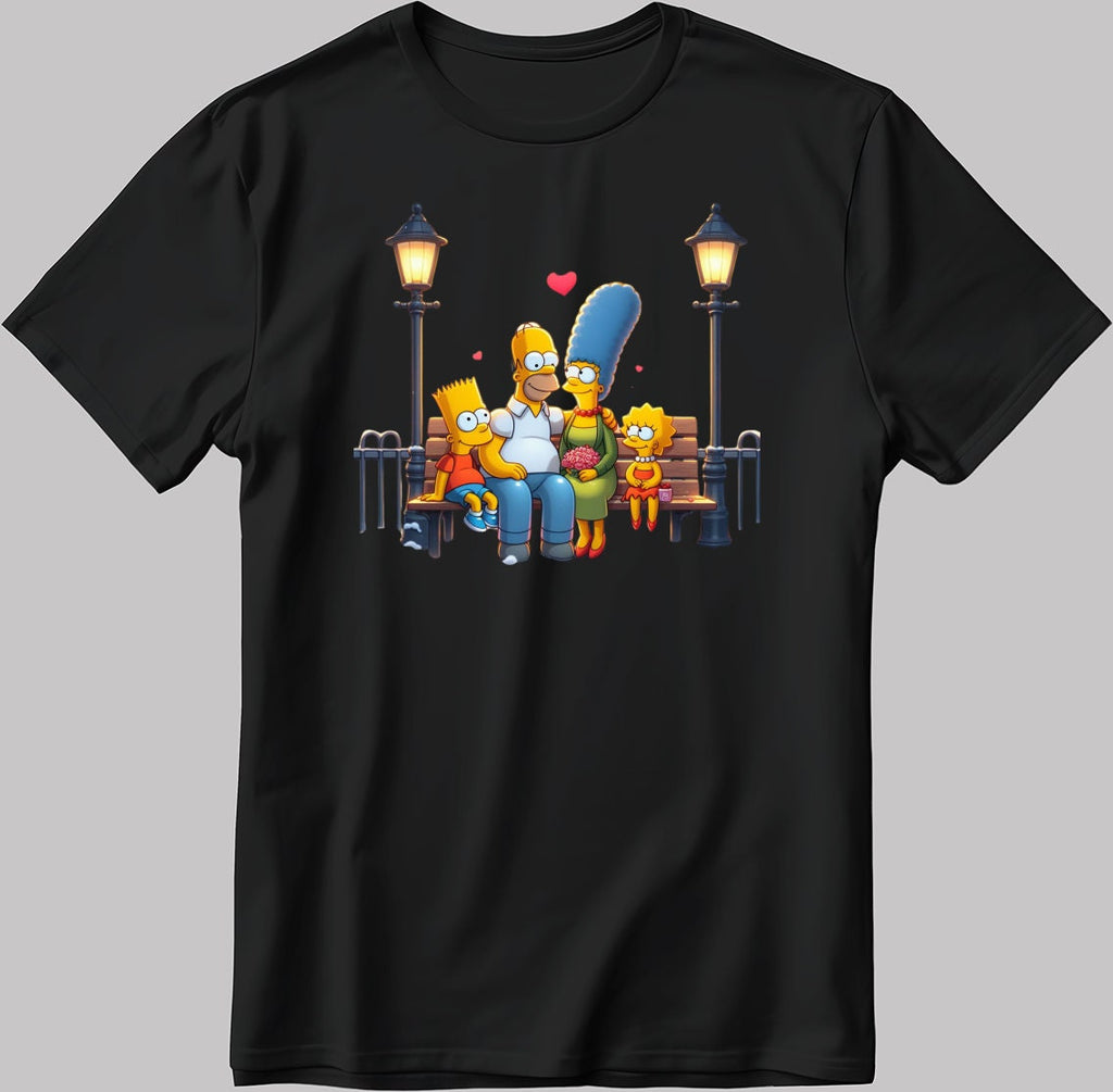 The Simpsons Valentine Days Short Sleeve White-Black Men's / Women's T Shirt C493