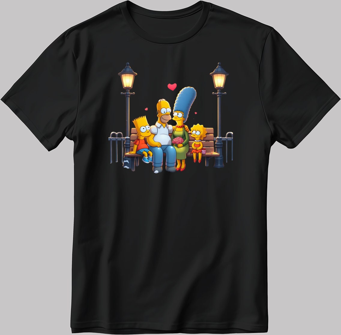 The Simpsons Valentine Days Short Sleeve White-Black Men's / Women's T Shirt C493