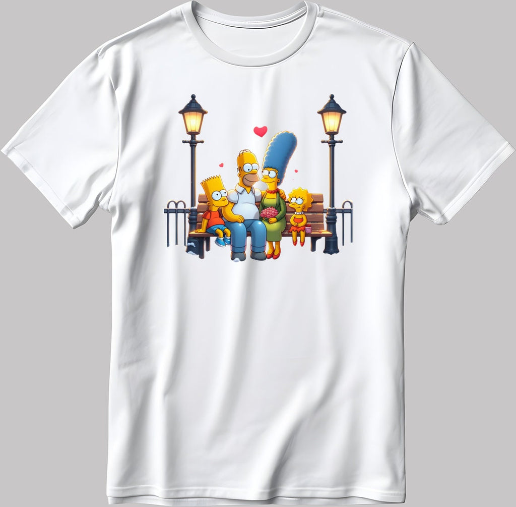 The Simpsons Valentine Days Short Sleeve White-Black Men's / Women's T Shirt C493