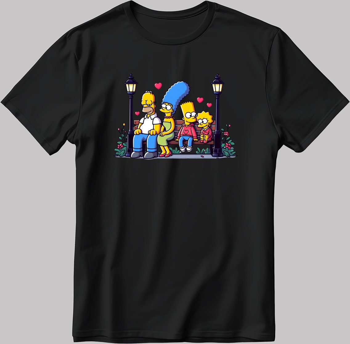The Simpsons Valentine Days Short Sleeve White-Black Men's / Women's T Shirt C494