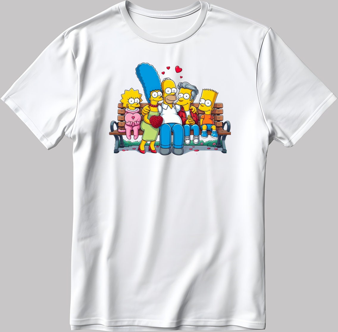 The Simpsons Valentine Days Short Sleeve White-Black Men's / Women's T Shirt C497